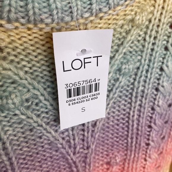 NEW Loft Space Dye Rainbow Ruffle Sweater NWT - Picture 3 of 7